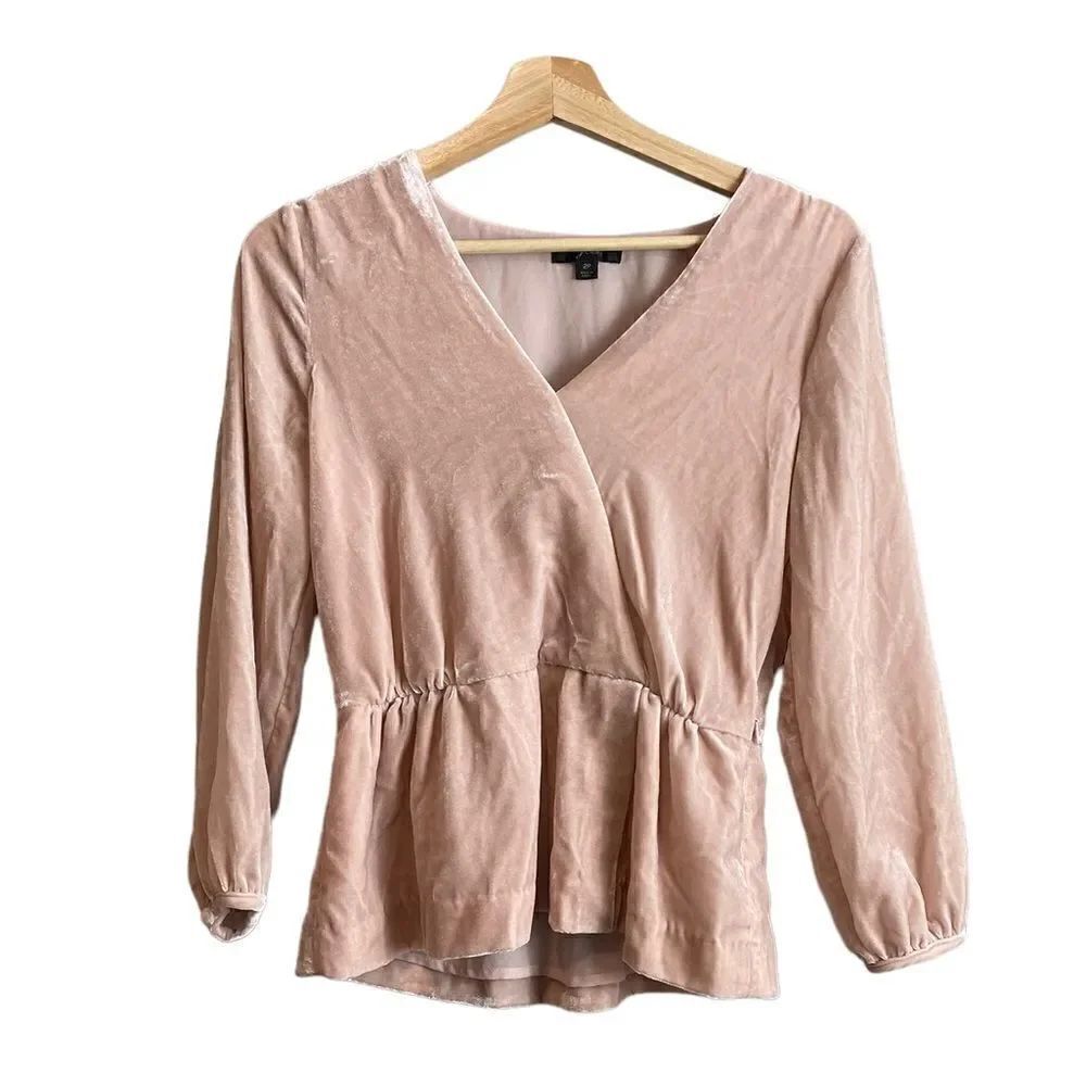 J.crew velvet faux wrap blouse